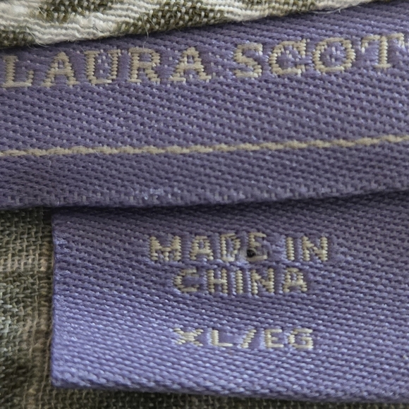 Laura Scott Gray Ombré Patterned Women's XL Top Metal Studs Tie Front - Picture 9 of 13